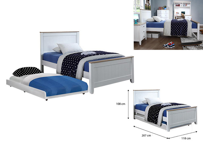 Tyler Super Single Bed Frame with Pull Out Single Bed